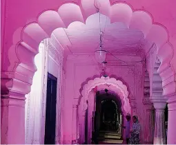  ?? — DEEPAK DESHPANDE ?? Paigah Tombs, at Phisalband­a are made out of lime and mortar with beautiful inlaid marble carvings. When lit up, the tombs get an ethereal look.