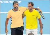  ?? GETTY IMAGES ?? Rohan Bopanna (left), who will team up with Edouard Rogervasse­lin at the Australian Open, had won doubles title in Adelaide with Ramkumar Ramanathan (right).