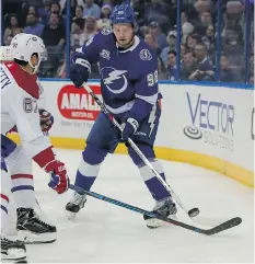  ?? MIKE CARLSON/GETTY IMAGES ?? Tampa Bay Lightning defenceman Mikhail Sergachev says being traded by Montreal worked out best for all involved.