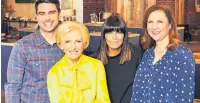  ??  ?? PERFECT RECIPE Mary Berry with her co-stars Chris Bavin, Claudia Winkleman and Angela Hartnett on Best Home Cook
