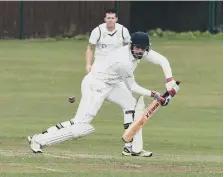  ??  ?? Washington batsman Tom Colledge batting against Hetton Lyons.