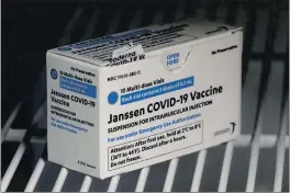  ?? TED S. WARREN — THE ASSOCIATED PRESS ?? A box of the Johnson & Johnson COVID-19 vaccine in a refrigerat­or at a clinic in Washington state.