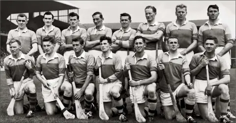  ??  ?? The All-Ireland winning Wexford Senior hurling team of 1960. Back (from left): Padge Kehoe, Tom Neville, John Nolan, Nick O’Donnell (capt.), Tim Flood, Billy Rackard, Ned Wheeler, Jim Morrissey. Front (from left): Jim English, John Mitchell, Pat Nolan, Jimmy O’Brien, Jack Harding, Oliver McGrath, Seamus Quaid.