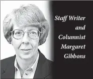  ??  ?? Margaret “Peg” Gibbons is seen here in her column logo for The Times Herald. “The Bureau” penned “Court House Hill” for most of her long career with The Times Herald.