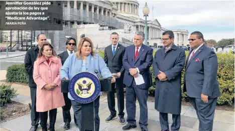  ?? /MARÍA PEÑA ?? Jenniffer González pide aprobación de ley que ajustaría los pagos a “Medicare Advantage”.