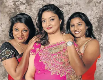  ??  ?? OUTLAWS: Kumseela Naidoo, Madhu Maharaj and Verushka Odayan portray three sisters-in-law in the play ’For Better or Worse’