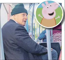  ?? Picture: George Bell/SWNS ?? ‘PURE GENIUS’ Prime Minister Boris Johnson on a ride at Peppa Pig World during a visit with his one-year-old son. Inset, Peppa Pig