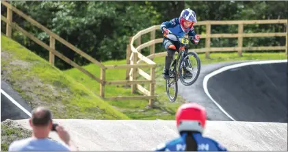  ??  ?? Local riders from the Western Titans BMX Racing Club used the track ahead of the European Championsh­ips