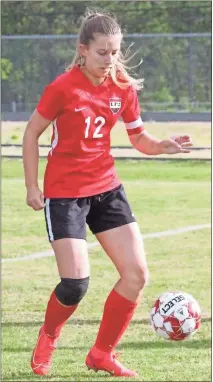  ?? Scott Herpst, file ?? LFO’s Emma Leverrett, seen here during a match last spring, tallied four goals in a 4-3 win over Rockmart this past Wednesday, giving the Lady Warriors their first win of 2022.