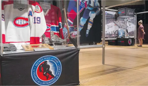  ?? GERRY KAHRMANN ?? The Hockey Hall of Fame display at the PNE in Vancouver covers 5,000 square feet and features a wealth of memorabili­a and special exhibits on B.C.-born NHL stars.