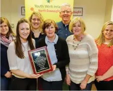  ??  ?? Michelle Gallagher, Colleen Fahey, NYCI National Youth Health Programme, Lisa Moore, Mary Taylor, Health Promotion Officer for YWI North Connaught, Regional Director Pat Forde, Catherine McCann and Caroline Costello Caslin.
Youth Work Ireland North...