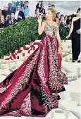  ??  ?? Piece of work: Blake Lively steps out in Versace. The embroidery took 600 hours; below: Madonna and veil, by Jean Paul Gaultier; Frances Mcdormand – never knowingly not our hero – in Valentino