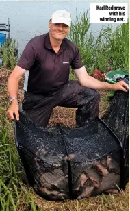  ??  ?? Karl Redgrave with his winning net.