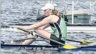  ?? JASON MALLOY/THE GUARDIAN ?? Ailish Bergin raced in single sculls Tuesday at the Kenora Rowing Club as part of the Canada Games.