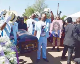  ?? (Photo: GCIS) ?? Hundreds of people who had been inspired by her personalit­y gathered to pay their last respects to Ontlametse Phalatse in Hebron.