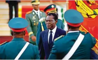  ??  ?? Il presidente della Guinea Equatorial­e Teodoro Obiang Nguema, 77 anni, al potere dal 1979