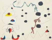  ??  ?? Lines in the sky: Ms Whitaker studied Miró’s Femme dans la Nuit