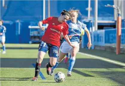  ?? Foto: Osasuna ?? La jugadora rojilla Aitana Zumárraga en una de las acciones del choque de ayer.