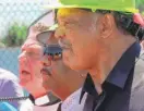  ?? JIM YOUNG/ AFP/ GETTY IMAGES ?? The Rev. Michael Pfleger ( from left), Chicago Police Supt. Eddie Johnson and the Rev. Jesse Jackson on Saturday.