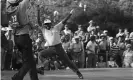  ?? Photograph: Bettmann/Bettmann Archive ?? Elder leaps for joy after winning the 1974 Monsanto Open in a play-off with England’s Peter Oosterhuis. The victory earned him a place at the following year’s Masters in Augusta.