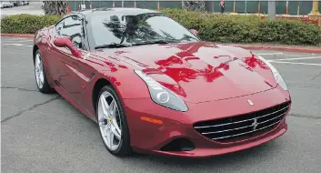  ?? DAVID BOOTH/DRIVING ?? The Ferrari California T: The T represents the addition of two turbocharg­ers to Ferrari's now 3.9-litre V8 engine. Canadian California Ts start at $248,016.