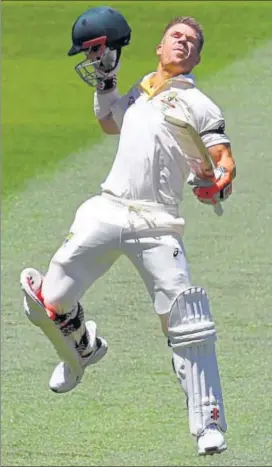  ?? AP ?? Australia opener David Warner notched up his 21st Test century, against England at the MCG.