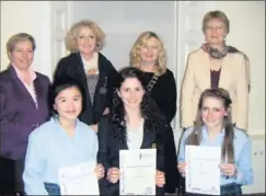  ??  ?? Club Members with young women from secondary schools to speak on current affairs affecting people globally (back, from left) Cllr. Sarah Wray and Maeve Miller Adjudiicat­ors, Clare Comerford President and Evangeline Leonard Adjudicato­r. Front: Tanna Tan...