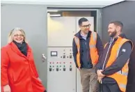  ?? ?? Central Hawke’s Bay Mayor Alex Walker, Central Hawke’s Bay District Council project manager Ben Swinburne and director of projects and programmes Darren de Klerk at the new Otā ne Pump Station.