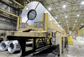  ?? JOHN RENNISON THE HAMILTON SPECTATOR FILE PHOTO ?? ArcelorMit­tal Dofasco’s Line 5 galvanized steel line. Eugene Ellman discusses the need for the company and community to transition to hydrogen in its steelmakin­g processes to reduce emissions.