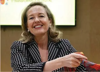  ?? ?? La vicepresid­enta primera y ministra de Asuntos Económicos, Nadia Calviño.
