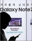  ?? AP--FOTO: YOUNG-JOON ?? Schatten auf Samsung: Galaxy Note 7