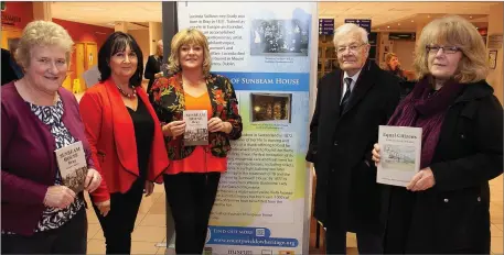  ??  ?? Cllr Mary Kavanagh, Lorraine Newsome, Siobhan Curran, John Giles, trustee of the Sunbeam House Trust, and Delwen Giles, Sunbeam House Trust, at the opening of Our Wicklow Women at County Buildings, Wicklow town.