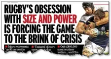  ??  ?? TOO TOUGH AT THE TOP: From last week’s Mail on Sunday