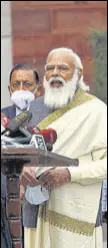  ??  ?? PM Narendra Modi urged parliament­arians to utilise the budget session to fulfil the expectatio­ns of the people.