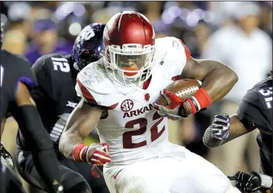  ?? Arkansas Democrat-Gazette/STEPHEN B. THORNTON ?? Arkansas running back Rawleigh Williams rushed for 1,360 yards last season as a sophomore. He and freshman Devwah Whaley combined for nearly 2,000 yards and figure to be leaders in the backfield next season.