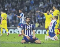  ?? Foto: efe ?? La desesperac­ión de Marko Grujic ei Inter dejó fuera al porto