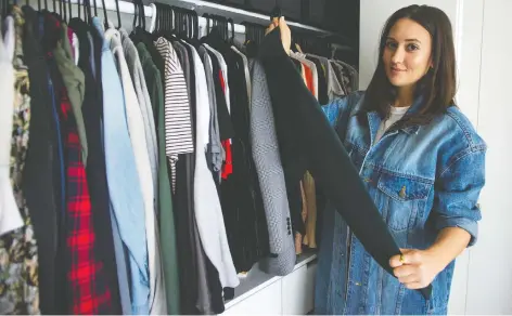  ?? PHOTOS: JASON PAYNE ?? Monika Markovinov­ic gave up buying new clothes for a year. Shown here in her Port Moody apartment, she says the fashion industry has “a long way to go” to reduce its outsized environmen­tal footprint.