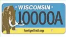  ?? ICE AGE TRAIL ALLIANCE ?? The new specialty license plate for the Ice Age Trail features a blue and yellow color scheme with a large woolly mammoth, inspired by the Ice Age Trail Alliance’s logo.