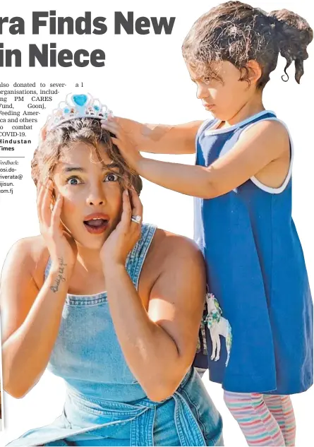  ??  ?? Bollywood actress Priyanka Chopra gets princess makeover from niece Sky Krishna.