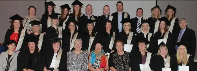  ??  ?? QQI Level in Health Care Skills graduates with Cllr Tony Dempsey, Deputy Mayor; Patricia Howlin (manager); Kathryn Bermingham (WWETB); and tutors Ann Corr, Kathleen O’Callaghan and Ann O’Shea.