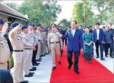  ?? SAR KHENG VIA FB ?? Interior minister Sar Kheng attends a ceremony for the opening of the new headquarte­rs of the heritage protection police, a force assigned to the Angkor area in Siem Reap province, on January 17.