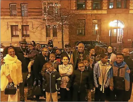  ?? PHOTO PROVIDED ?? Kids fromvariou­s youth programs in the Collar City pose for a photo before heading in to watch the Black Violin perform at the Troy Savings Bank Music Hall recently.