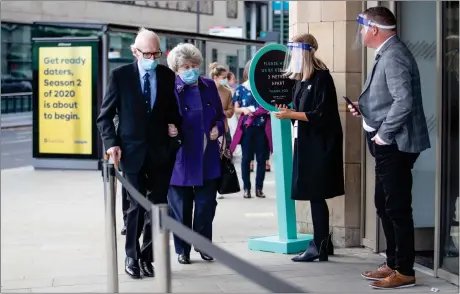  ??  ?? People queue outside the John Lewis department store, Edinburgh, which re-opened yesterday as Scotland prepares to lift further lockdown measures