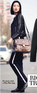  ??  ?? Du Juan with a Miu Miu bag