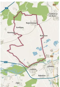  ??  ?? Von Günzburg aus sind gut 15 Kilometer zu radeln. Grafik: AZ/Quelle: Regionalma­rketing