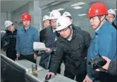  ?? CAI YANG / XINHUA ?? Environmen­tal inspectors dispatched by the central government examine a polluting power plant in Heze, Shandong province, in December.