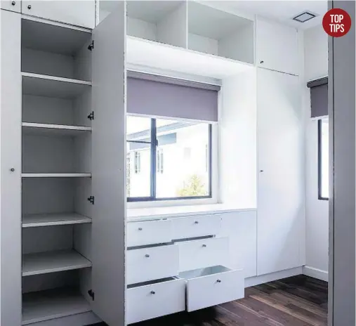  ??  ?? Fitted wardrobes aren't expensive if you make them out of MDF, and can be customised for your storage needs