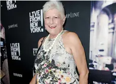  ?? The Associated Press ?? n Anne Beatts arrives at the premiere of “Live from New York!” in Los Angeles on June 10, 2015. Beatts, a groundbrea­king comedy writer who was on the original staff of “Saturday Night Live” and later created the cult sitcom “Square Pegs,” died Wednesday at her home in West Hollywood, California, according to her close friend Rona Kennedy. She was 74.