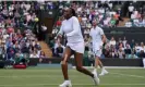  ?? Justin Setterfiel­d/Getty Images ?? Venus Williams plays a backhand as partner Jamie Murray looks on. Photograph: