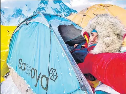  ?? FOTO: TWITTER ?? El alpinista de Parets del Vallès
Sergi Mingote, en una de sus últimas imágenes en el K2 antes de perder la vida el pasado sábado